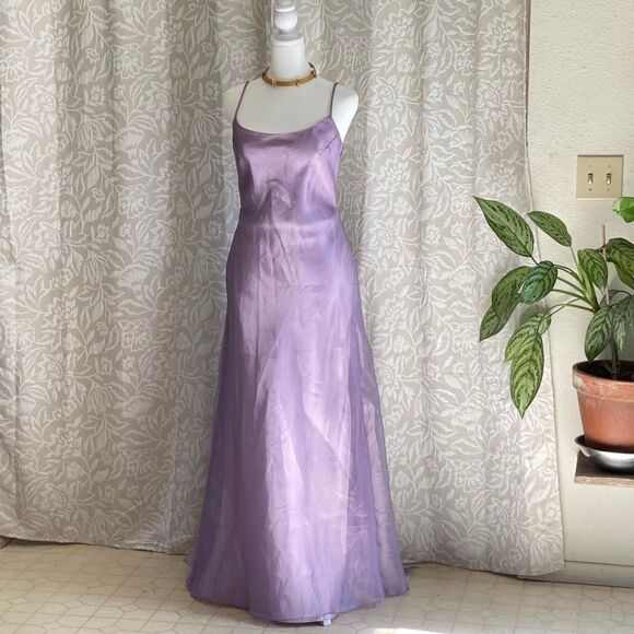 NWT Vintage 90’s Scott McClintock Purple Taffeta Beaded Gown Prom Dress Size 4 - Picture 1 of 12